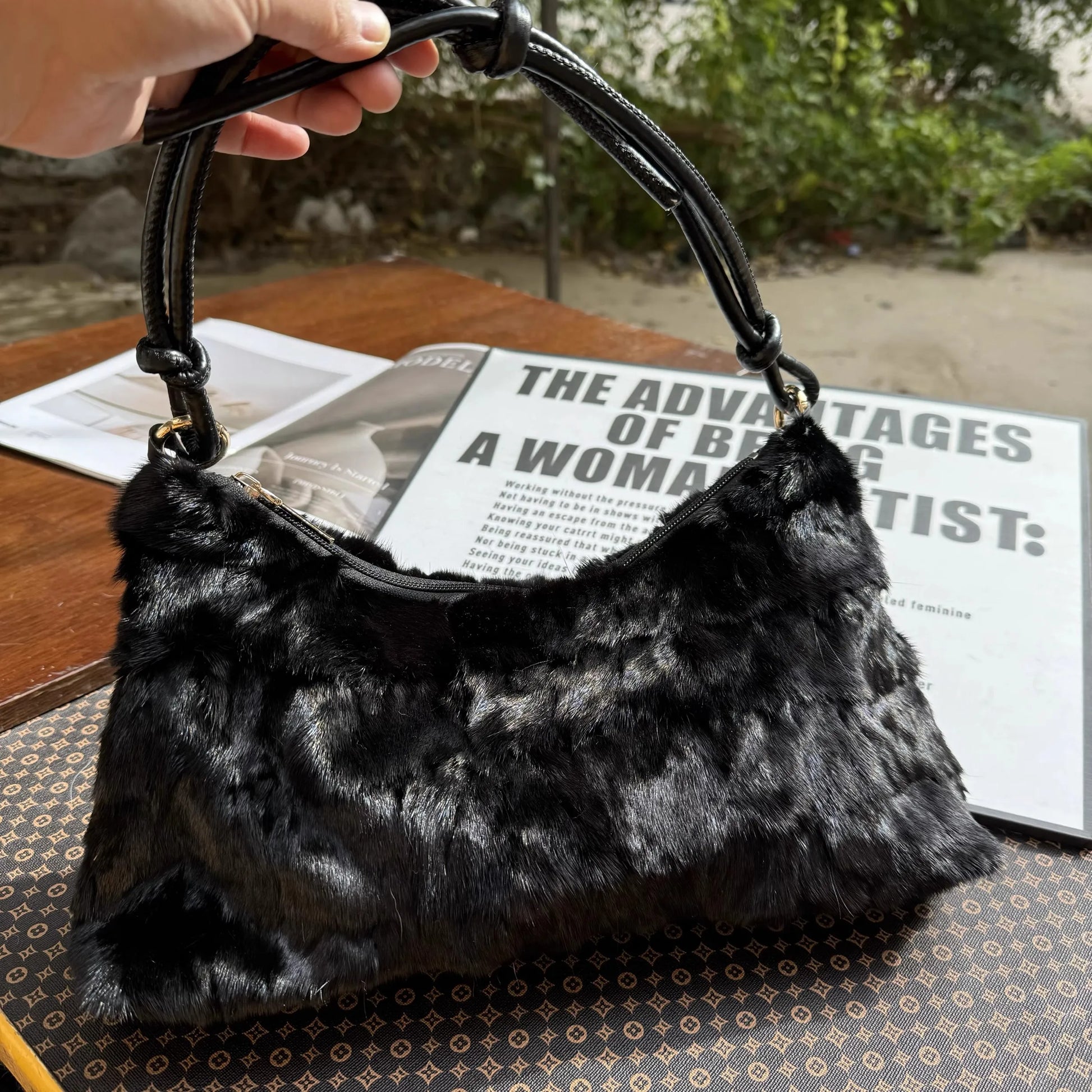 Real Mink Fur Bag Shoulder - 8