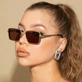 Rectangle Sunglasses Women - Gold Tea / As Picture