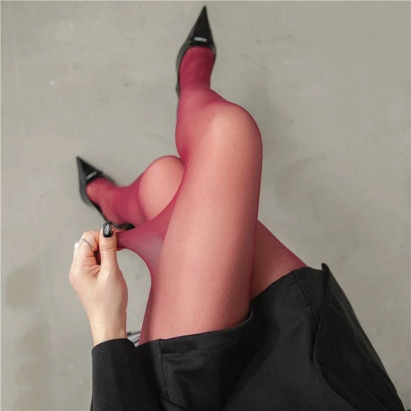 Red Pantyhose Female See Through Tights Women - Angola / One Size