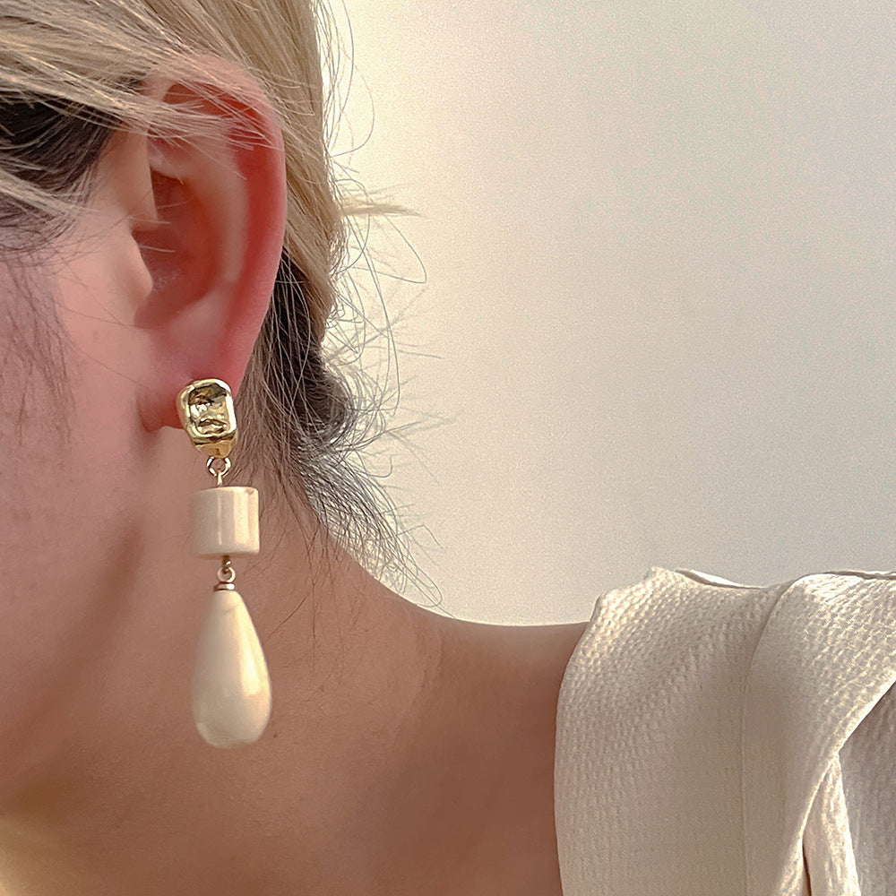 Resin Long Tassel Water Drop Earrings For Women