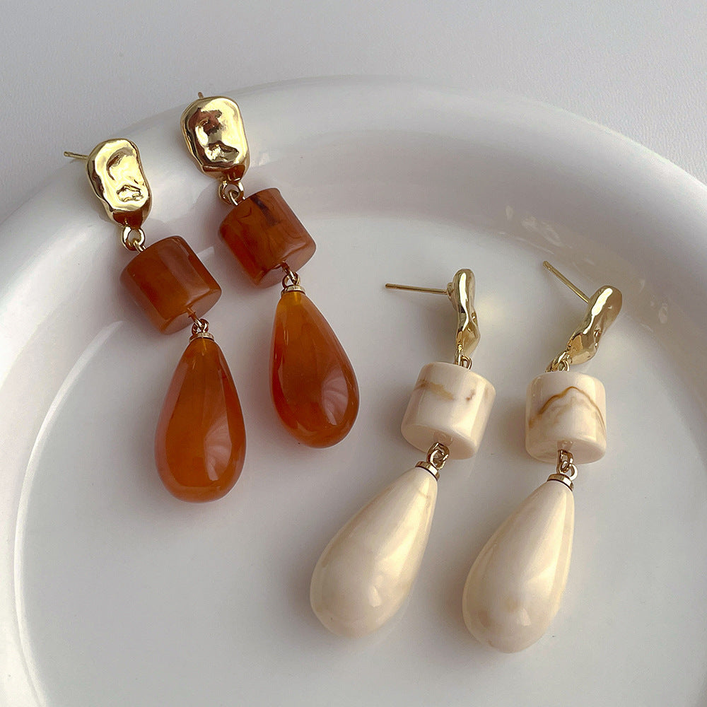 Resin Long Tassel Water Drop Earrings For Women - electronic accessories