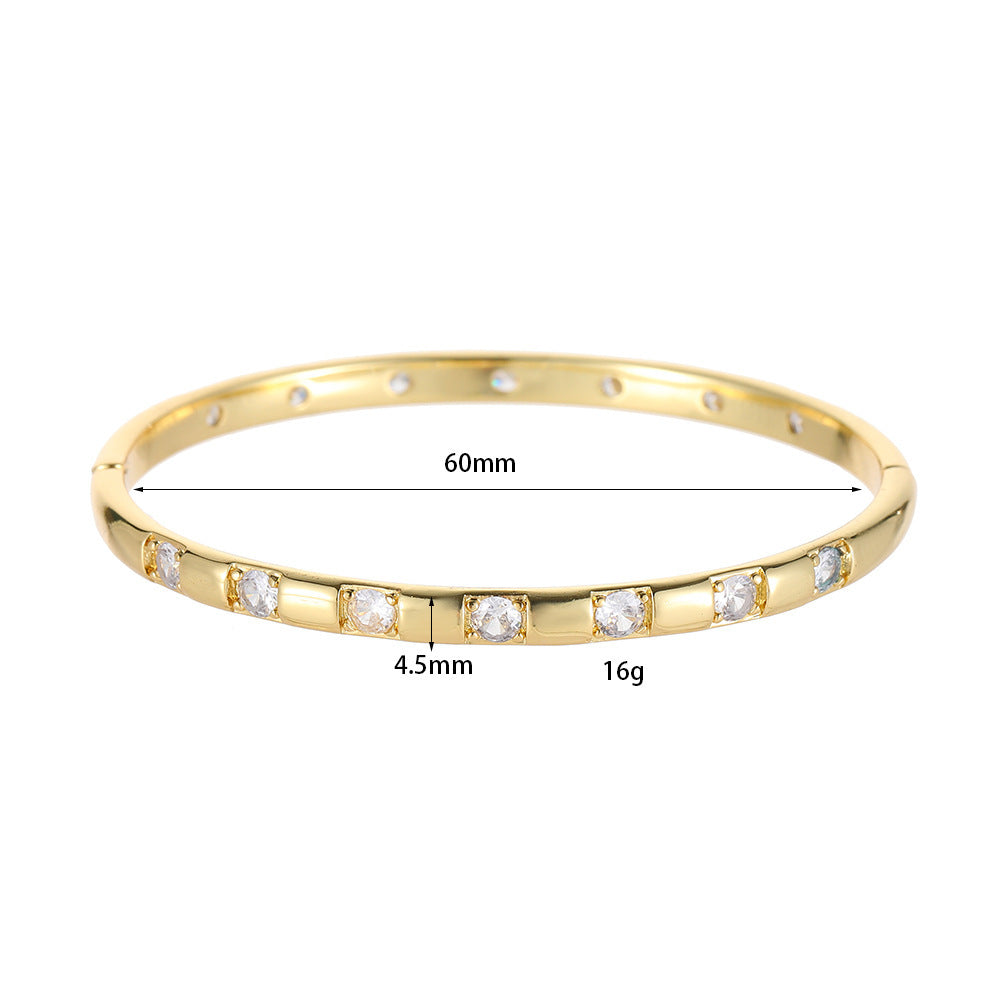 Retro Color Zirconium Ladies’ Bracelet - 14K Gold XZ374 - electronic accessories