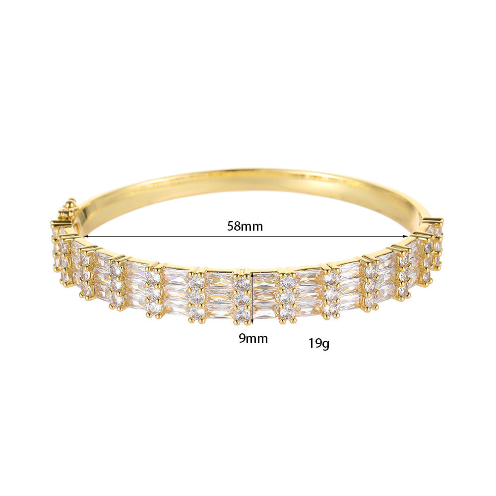 Retro Color Zirconium Ladies’ Bracelet - 14K Gold XZ381 - electronic accessories