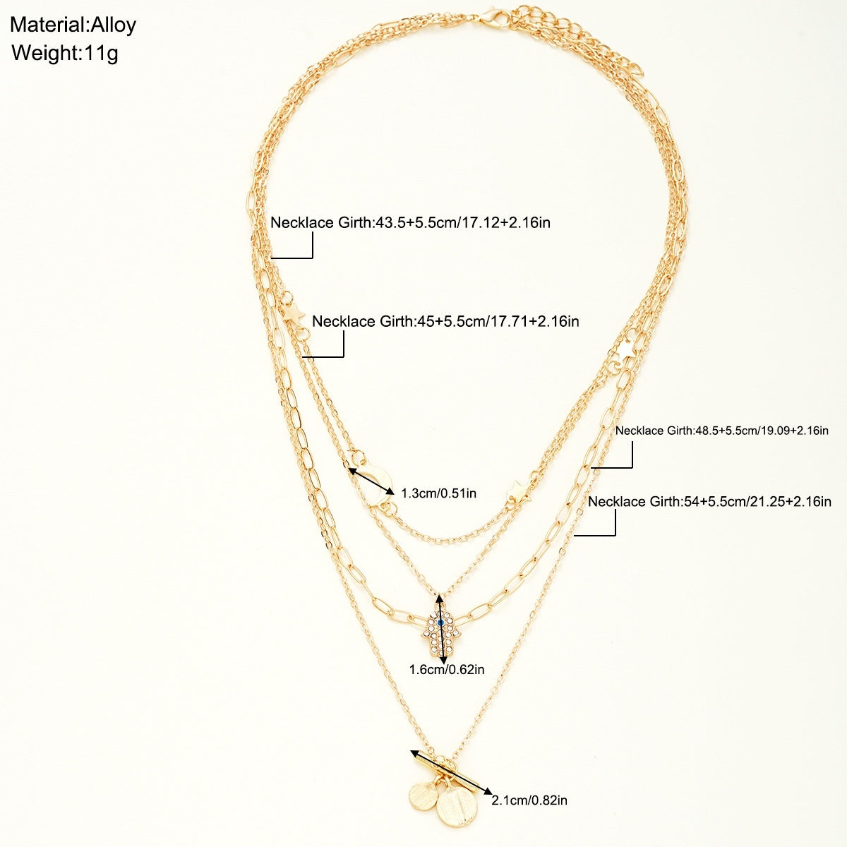 Retro Creative Palm Star Moon Necklace Fashion Personality Female - electronic accessories