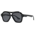 Retro Double Beam Sunglasses Women - black gray / with pouch and cloth