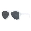 Retro Double Beam Sunglasses Women - white gray / with pouch and cloth