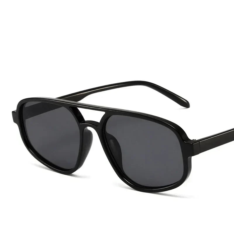 Retro Double Bridge Sunglasses Women - BlackGray