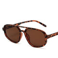 Retro Double Bridge Sunglasses Women - LeopardBrown