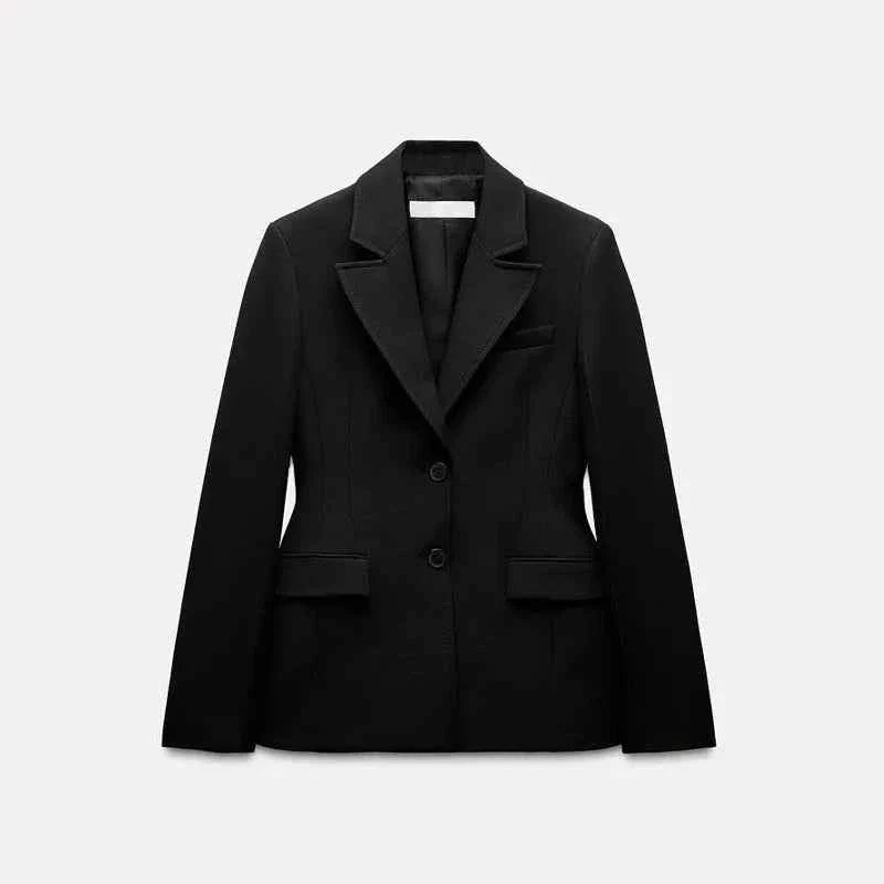 Retro Fashion Black Commute Professional Blazer Coats