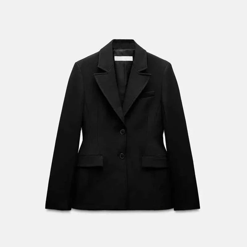 Retro Fashion Black Commute Professional Blazer Coats
