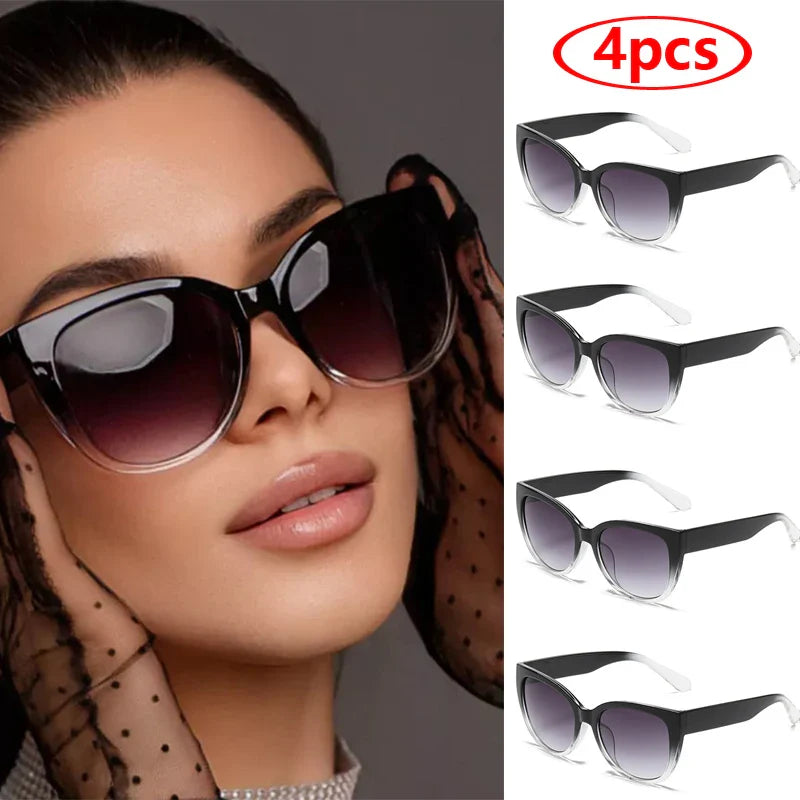 Retro Fashion Cat Eye Sunglasses Women - 4pcs z01 / CHINA