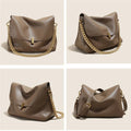Retro Genuine Leather Large Chain Shoulder Bags For Women
