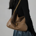 Retro Genuine Leather Large Chain Shoulder Bags For Women