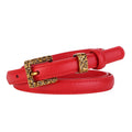 Retro Gold Women Belt Genuine Leather - Red / 100cm