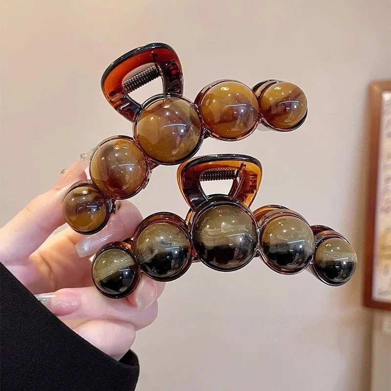 Retro Gradient Beaded Hair Claw