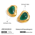 Retro Green Color Folded Earrings