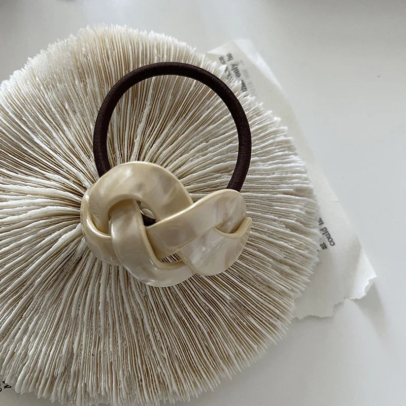 Retro Hollow Twist Wave Hair Rope Rubber Band