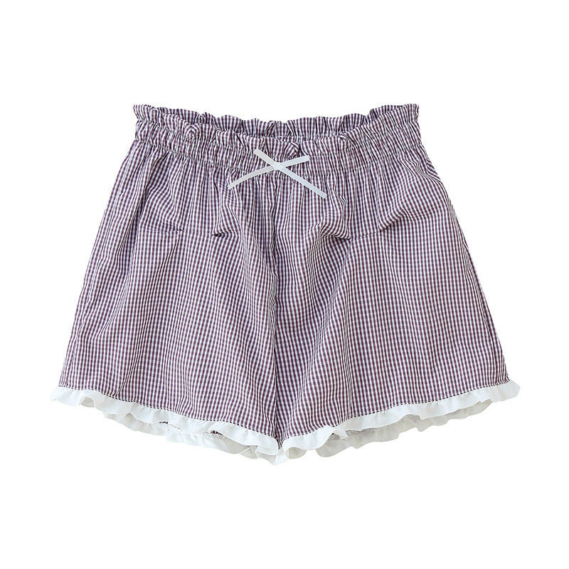 Retro Plaid Shirt Shorts Suit - Other