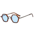 Retro Polygon Square Sunglasses Women - Leopard blue / As the picture