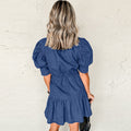 Retro Puff Sleeve Denim Dress Women - electronic accessories