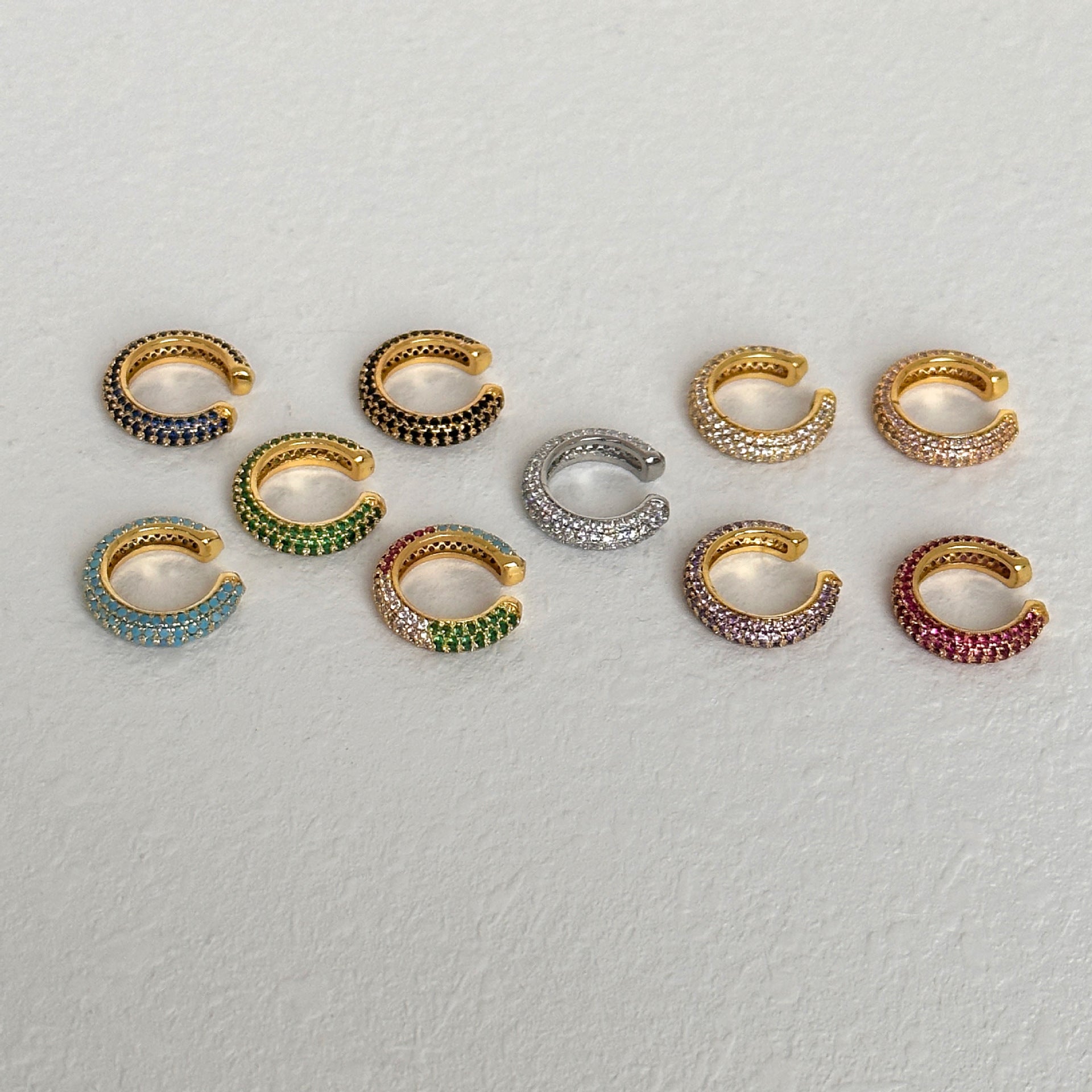 Retro Simple Full Rhinestone Zircon Ear Clip Earrings - electronic accessories