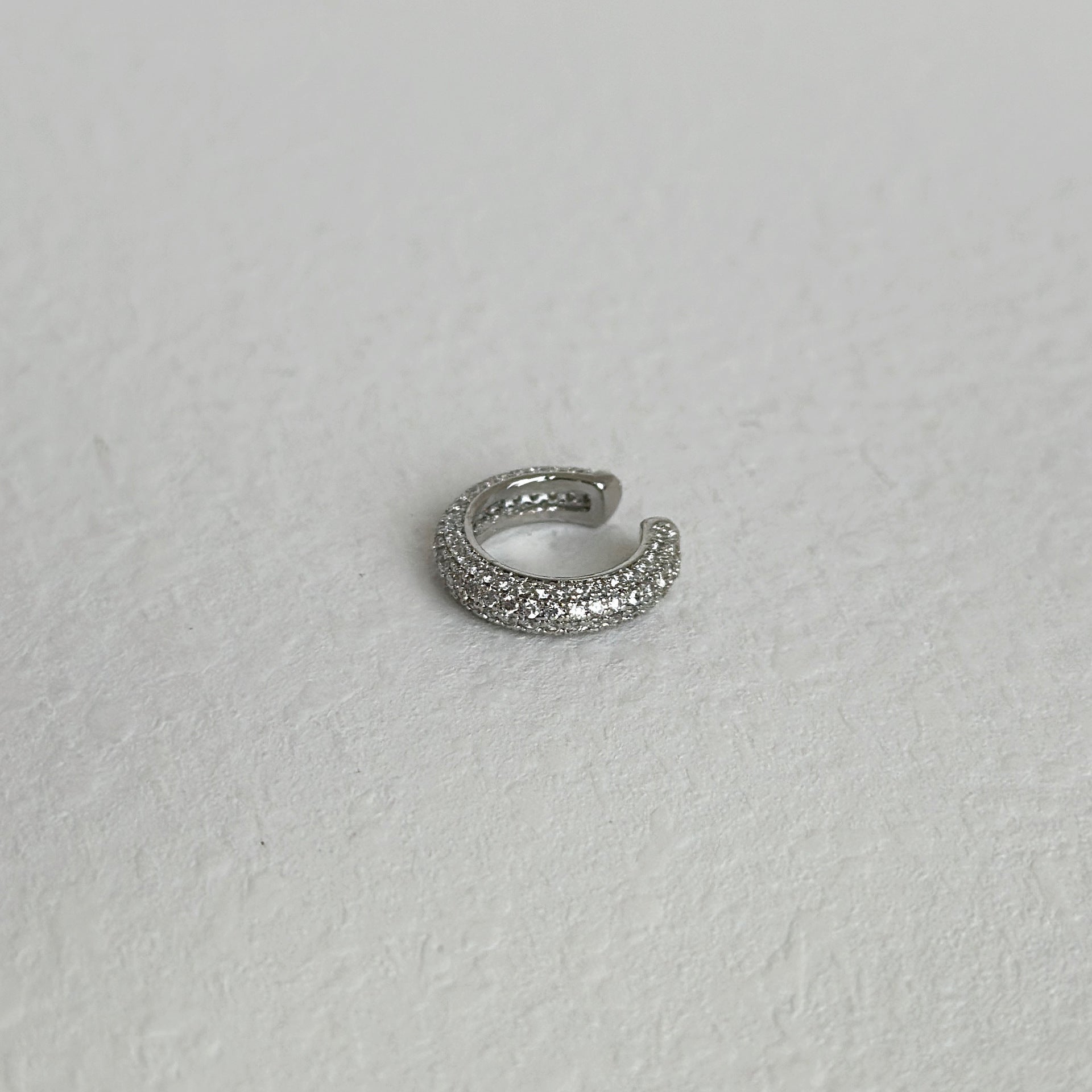 Retro Simple Full Rhinestone Zircon Ear Clip Earrings - Silver - electronic accessories