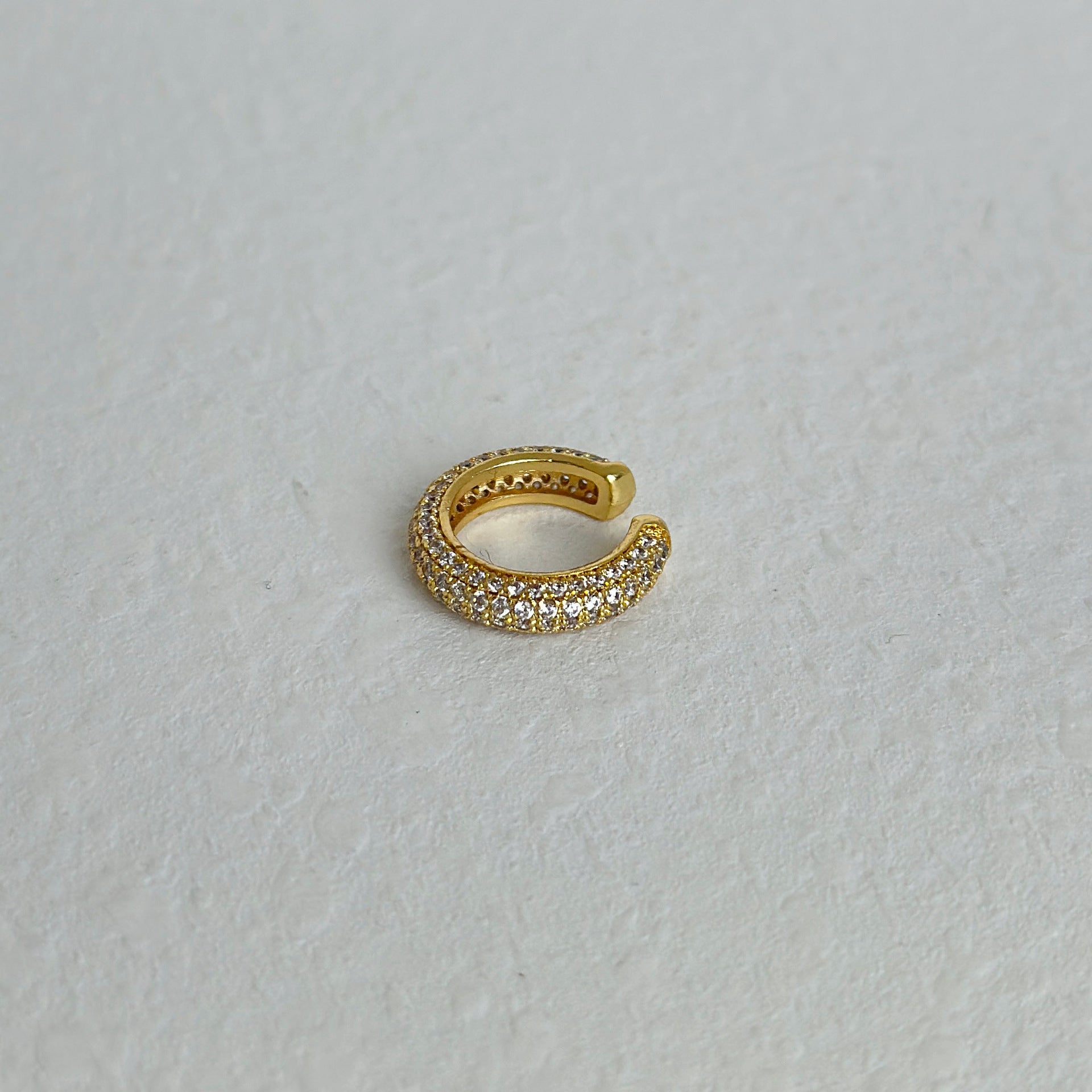 Retro Simple Full Rhinestone Zircon Ear Clip Earrings - White - electronic accessories