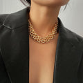 Retro Simple Metal Sweater Chain Necklace For Women - 2688 Gold - electronic accessories