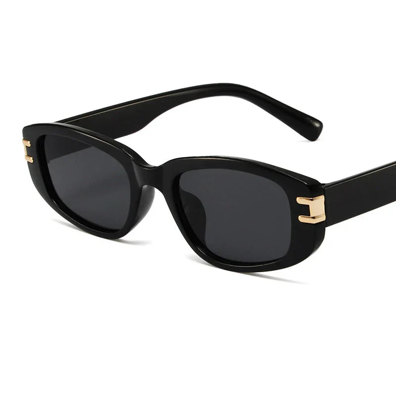 Retro Small Rectangle Women’s Sunglasses - Black Gray / As Picture