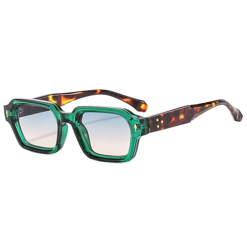 Retro Small Square Sunglasses Women - green / as picture