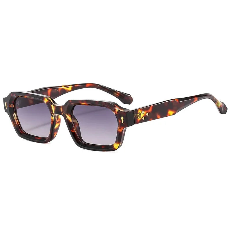 Retro Small Square Sunglasses Women - leopard / as picture