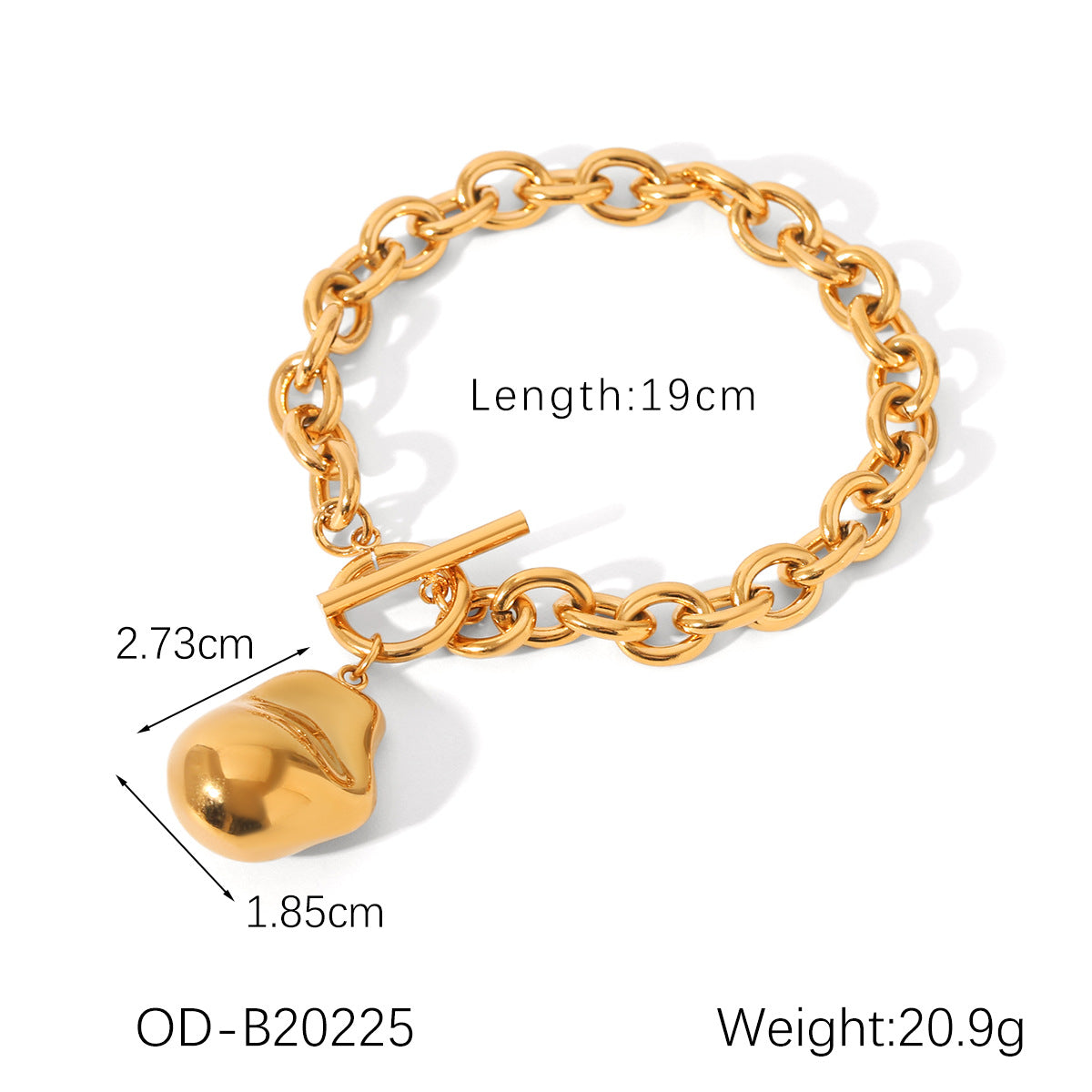 Retro Stainless Steel OT Buckle Gold-plated Necklace Women’s Simple High-end Sense - ODB20225 Bracelet - electronic