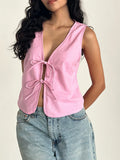Retro Strappy Tank Top Women - Pink / S