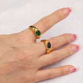 Retro Style Black Green Zircon Ring - electronic accessories