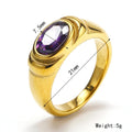 Retro Style Black Green Zircon Ring - Golden Purple Diamond / No 10 - electronic accessories