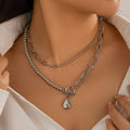 Retro Style Personality Pearl OT Buckle Necklace - 02 Silver - electronic accessories