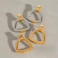 Retro Two tone Ribbed Geometric Earrings