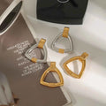 Retro Two tone Ribbed Geometric Earrings