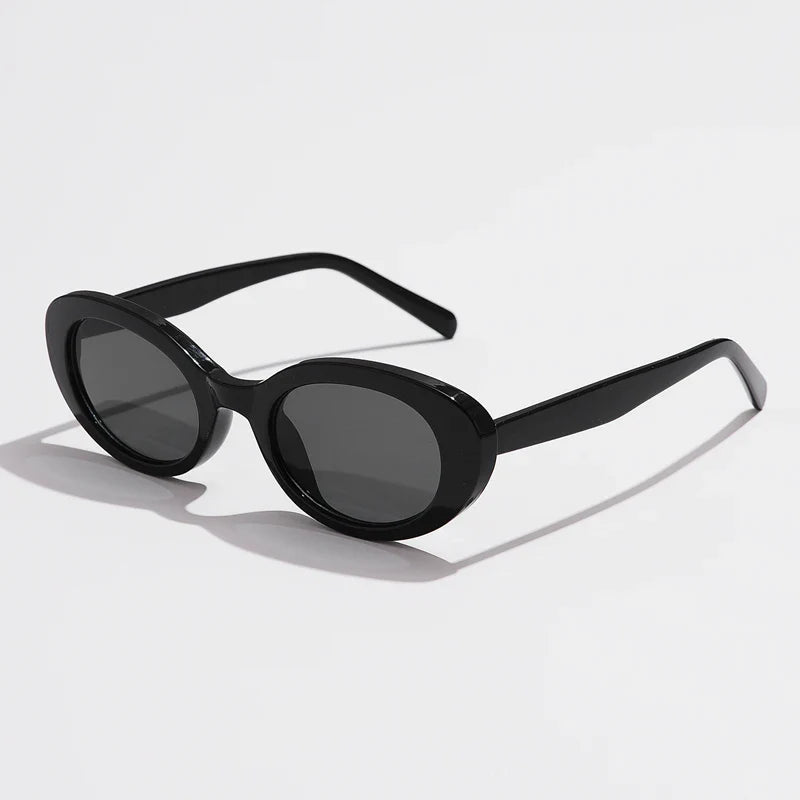 Retro Vintage Oval Sunglasses Women - black