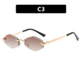 Rimless Diamond Shape Women Sunglasses - 8068-C3