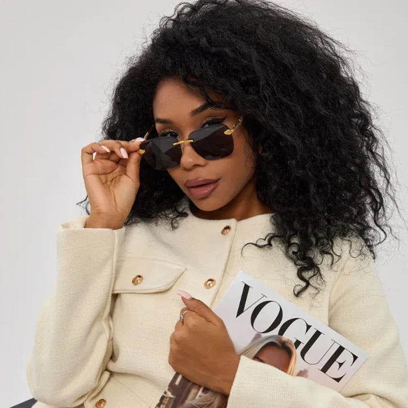 Rimless Square Sunglasses For Women