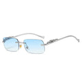 Rimless Square Sunglasses Woman - Double Blue / other