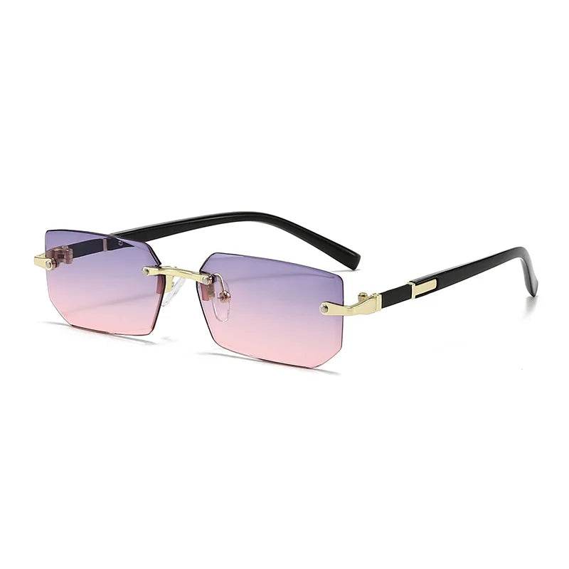 Rimless Sunglasses Rectangle Women - 12