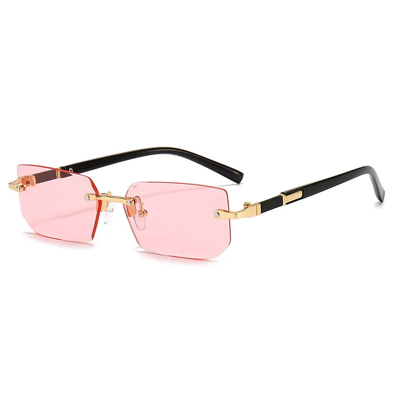 Rimless Sunglasses Rectangle Women - 2