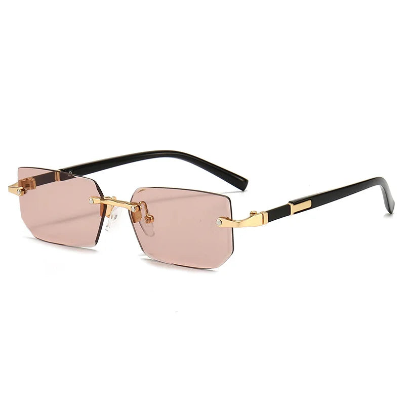 Rimless Sunglasses Rectangle Women - 5