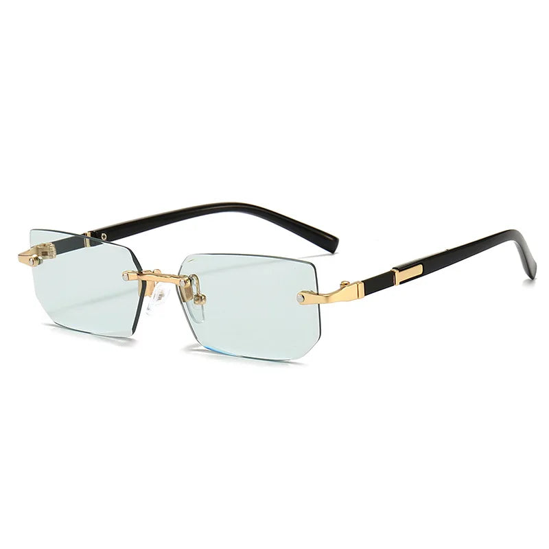 Rimless Sunglasses Rectangle Women - 7