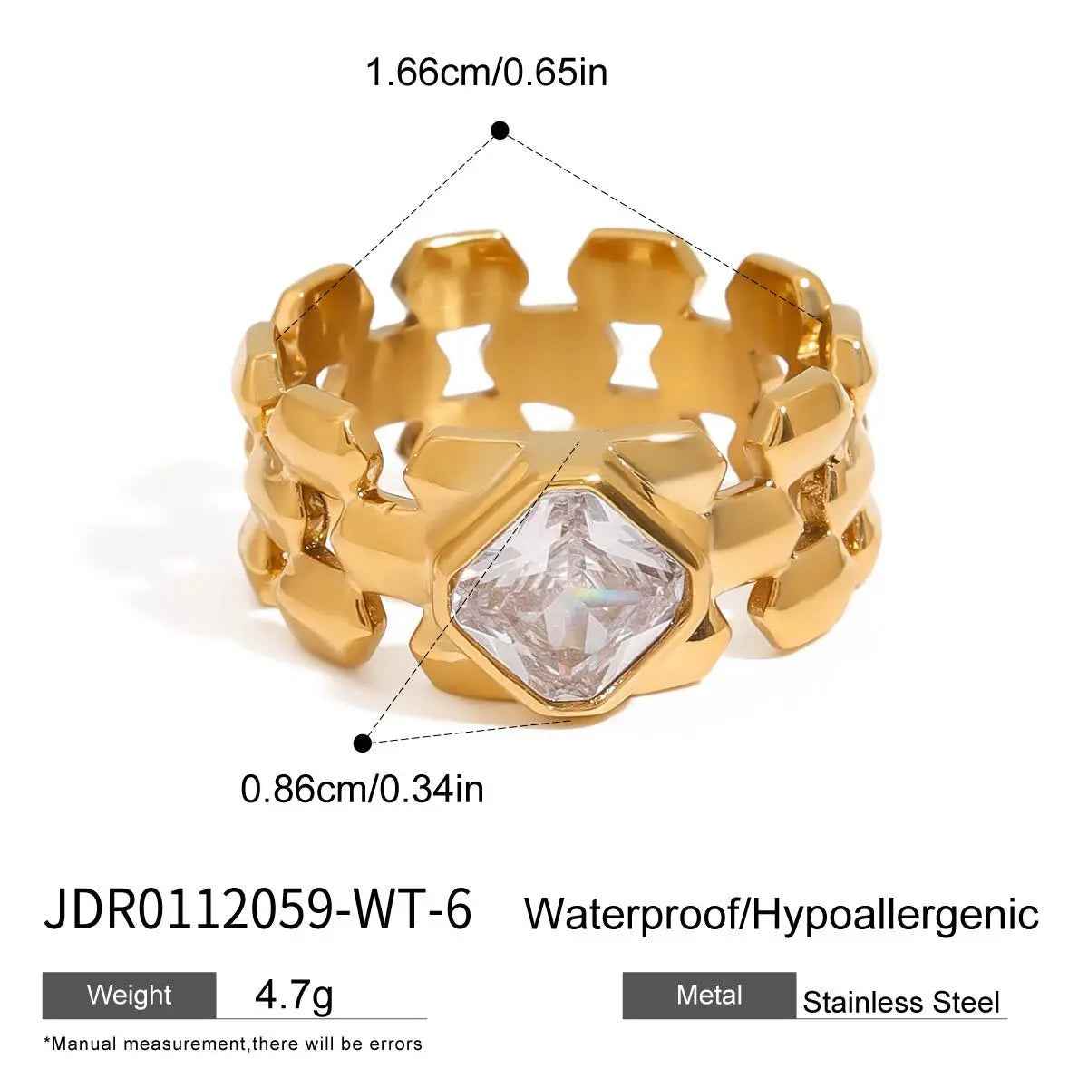 Ring Titanium Steel No Fading Female Accessories - JDR0112059WT / 6 - electronic accessories