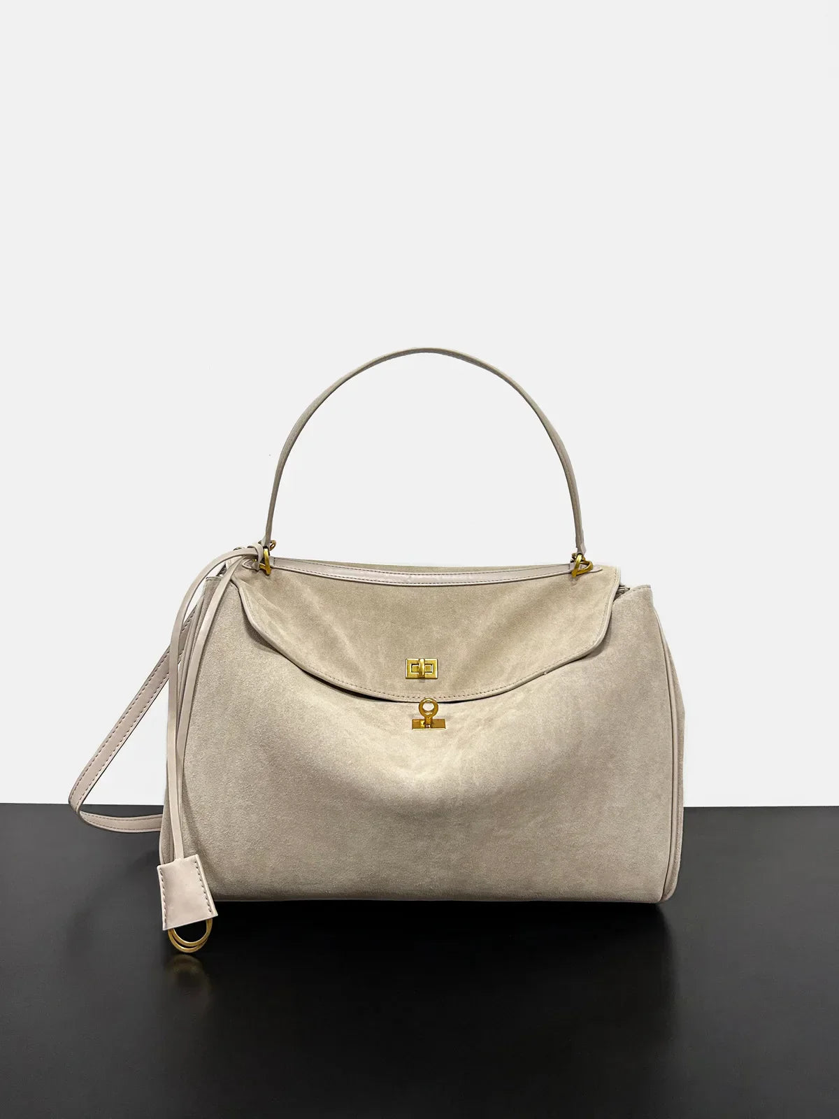 Rodeo Genuine Leather Tote Bag for Women - Frosted sand color / 40-13-30cm / CHINA