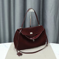 Rodeo Genuine Leather Tote Bag for Women - Burgundysilverbuckle / 28-10-19cm / CHINA