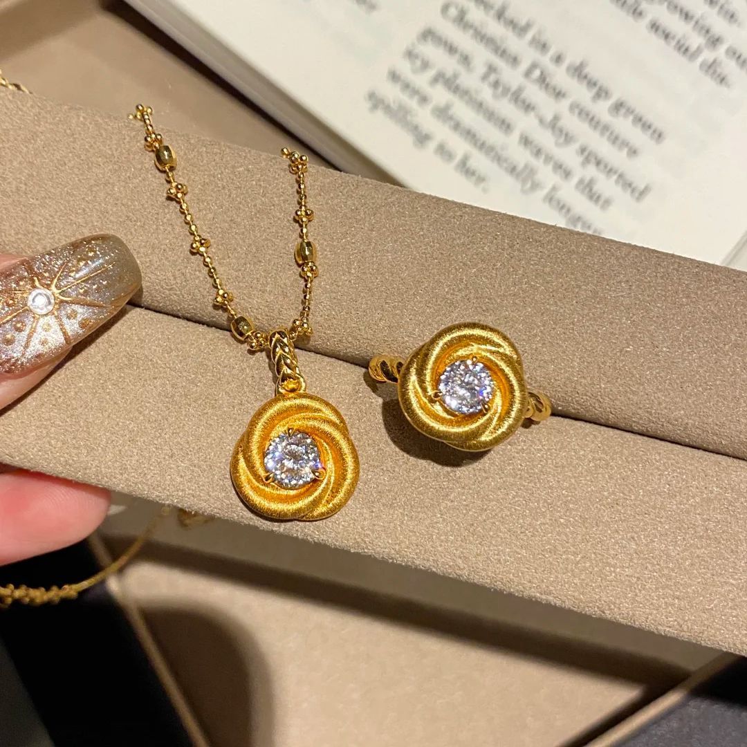 Romantic Eternal Love Mobius Brushed Rose Pendant